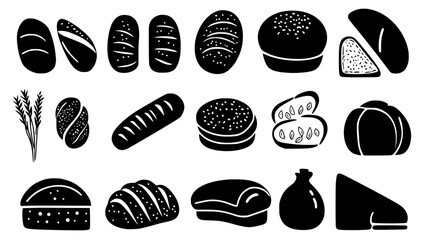 Collection of Bread vector icons, Bread vector art pattern