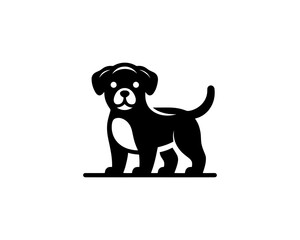 Silhouette Dog Logo Design Vector illustration. Black Color Dog Logo