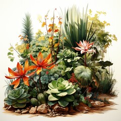Obraz premium Stunning Tropical and Mediterranean-Inspired Landscape