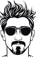 Man hairstyle silhouette 