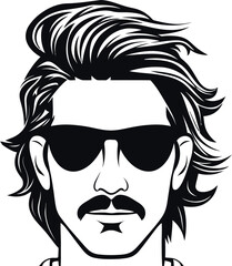 Man hairstyle silhouette 