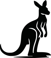 kangaroo silhouette, kangaroo icon vector illustration, kangaroo logo