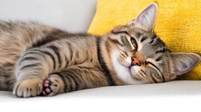 Cute Kitten Napping Peacefully