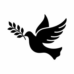 Dove Carrying Olive Branch vector Graphic.