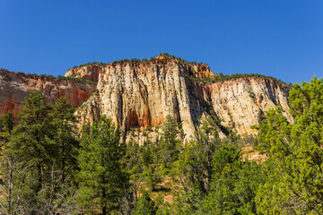 The rock walls of Zion National Park