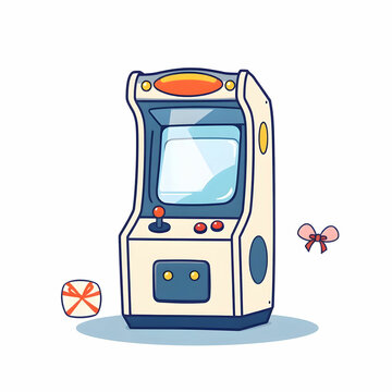 recommend clip art: Arcade Machine Game Cartoon Vector Icon Illustration Holiday Technology Icon Isolated Premium Flat
