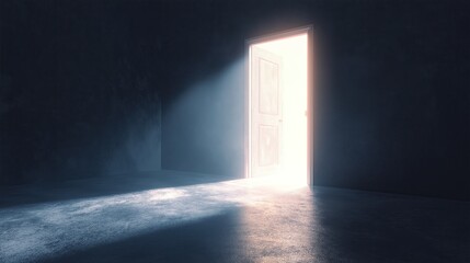 Opened the door with a bright light. Symbolizes a way out and hope.