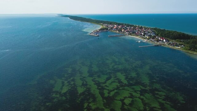Aerial View of Hel Peninsula on Baltic Sea, Poland