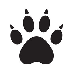 paw prints on white. Cat paw vector illustration. Cat and dog paw vector icon. cat and dog paw icon. Paws Icons. Dog, bear and cat paw prints collection. EPS 10