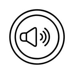 volume control icon, volume control line art - simple line art of volume control, perfect for volume control logos and icons and themed design