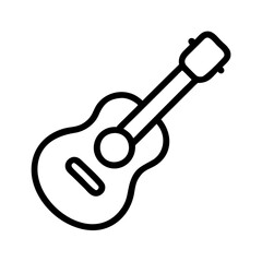 acoustic guitar icon, acoustic guitar line art - simple line art of acoustic guitar, perfect for acoustic guitar logos and icons and themed design
