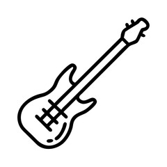 Obraz premium bass guitar icon, bass guitar line art - simple line art of bass guitar, perfect for bass guitar logos and icons and themed design