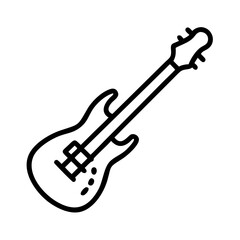Obraz premium bass guitar icon, bass guitar line art - simple line art of bass guitar, perfect for bass guitar logos and icons and themed design