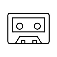 cassette tape icon, cassette tape line art - simple line art of cassette tape, perfect for cassette tape logos and icons and themed design