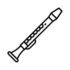 clarinet icon, clarinet line art - simple line art of clarinet, perfect for clarinet logos and icons and themed design