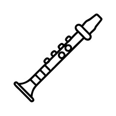clarinet icon, clarinet line art - simple line art of clarinet, perfect for clarinet logos and icons and themed design