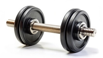 Naklejka premium Black dumbbell isolated on white background 