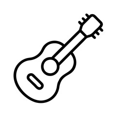 guitar icon, guitar line art - simple line art of guitar, perfect for guitar logos and icons and themed design
