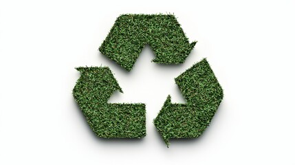 Grass recycling symbol, eco-friendly concept.