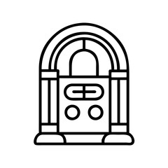 jukebox icon, jukebox line art - simple line art of jukebox, perfect for jukebox logos and icons and themed design