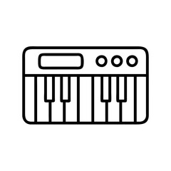 keyboard synthesizer icon, keyboard synthesizer line art - simple line art of keyboard synthesizer, perfect for keyboard synthesizer logos and icons and themed design