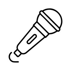 microphone icon, microphone line art - simple line art of microphone, perfect for microphone logos and icons and themed design