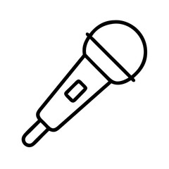 microphone icon, microphone line art - simple line art of microphone, perfect for microphone logos and icons and themed design