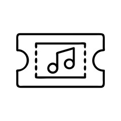 music concert ticket icon, music concert ticket line art - simple line art of music concert ticket, perfect for music concert ticket logos and icons and themed design