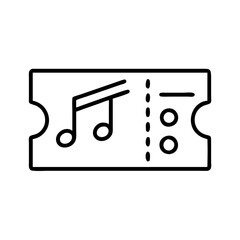 music concert ticket icon, music concert ticket line art - simple line art of music concert ticket, perfect for music concert ticket logos and icons and themed design