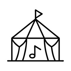music festival tent icon, music festival tent line art - simple line art of music festival tent, perfect for music festival tent logos and icons and themed design