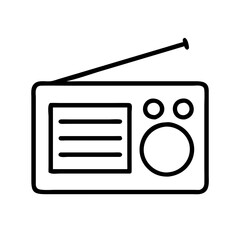 radio icon, radio line art - simple line art of radio, perfect for radio logos and icons and themed design
