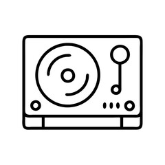 record player icon, record player line art - simple line art of record player, perfect for record player logos and icons and themed design