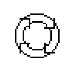  Arrow  icon 8 bit, pixel art rotate arrows  recycling Recycle symbol icon for game  logo 