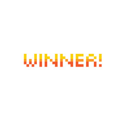 pixel You win  icon trophy winner 8 bit icon for computer game