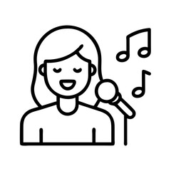 singing voice icon, singing voice line art - simple line art of singing voice, perfect for singing voice logos and icons and themed design