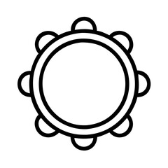 tambourine icon, tambourine line art - simple line art of tambourine, perfect for tambourine logos and icons and themed design