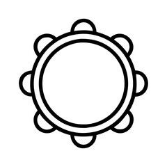 tambourine icon, tambourine line art - simple line art of tambourine, perfect for tambourine logos and icons and themed design
