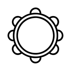 tambourine icon, tambourine line art - simple line art of tambourine, perfect for tambourine logos and icons and themed design