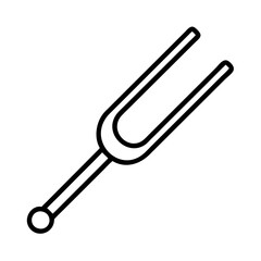 tuning fork icon, tuning fork line art - simple line art of tuning fork, perfect for tuning fork logos and icons and themed design