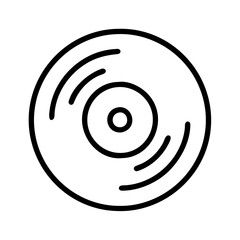 vinyl record icon, vinyl record line art - simple line art of vinyl record, perfect for vinyl record logos and icons and themed design