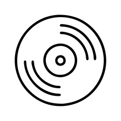 vinyl record icon, vinyl record line art - simple line art of vinyl record, perfect for vinyl record logos and icons and themed design
