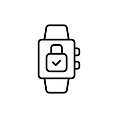 Online authenticator outline icons, minimalist vector illustration ,simple transparent graphic element .Isolated on white background