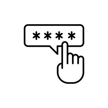 Online authenticator outline icons, minimalist vector illustration ,simple transparent graphic element .Isolated on white background
