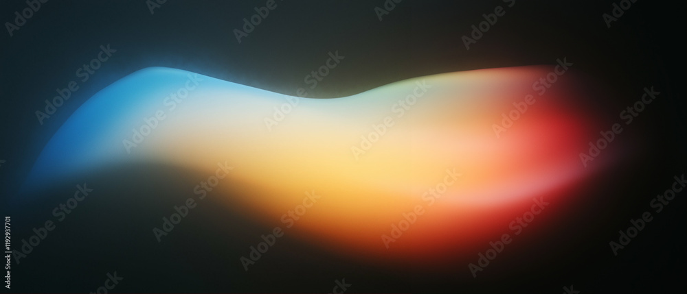 Poster abstract light wave design with color gradients and soft transitions in a dark background