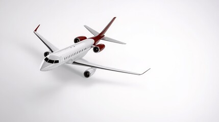 Commercial Airplane on a White Background. Generative AI