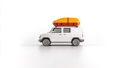 Fototapeta premium Family Travel Minivan with Roof Box. Generative AI
