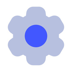 Stylized Gear Icon with Blue Center