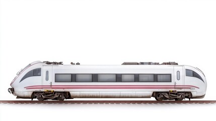 Naklejka premium Modern Intercity Train Isolated on White Background. Generative AI