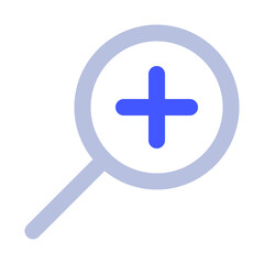 Fototapeta premium Stylized Magnifying Glass with Plus Sign