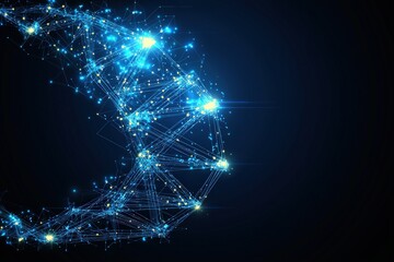 Obraz premium Exploring DNA and Nutrition Science Through Geometric Life Models Digital Art Futuristic Laboratory Environment Visualizing Complex Concepts
